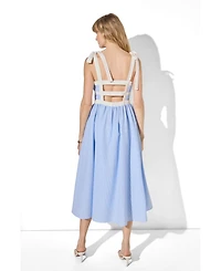 English Factory Women's Contrast Strap Smocked Midi Dress