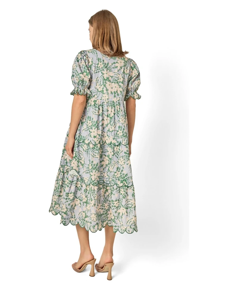 English Factory Women's Contrast Scallop Edge Midi Dress