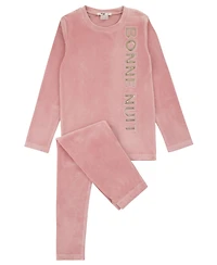 NoggiWear Kids Velour Puffy Letters Loungewear Set