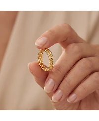 Sterling Silver 14K Gold Plated Chain Band Ring