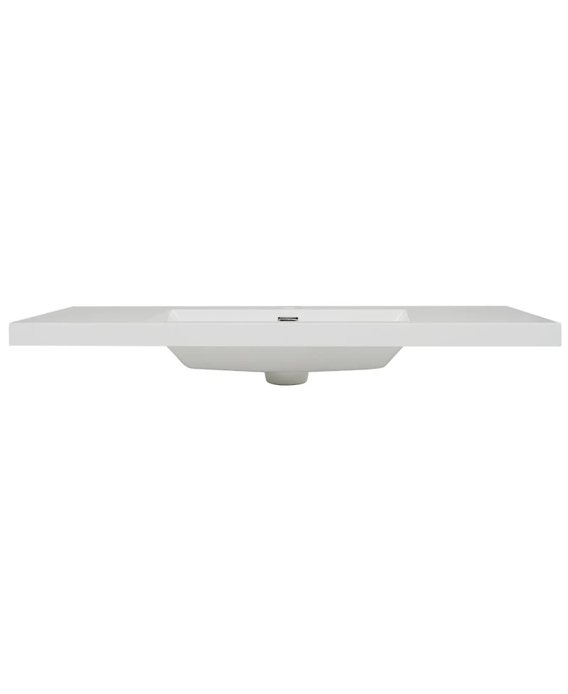 Sillysis 47 Inch Bathroom Vanity Top with Integrated Resin Sink, Overflow and 3 Faucet Holes for Modern Bathrooms