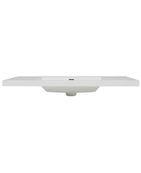 Sillysis 47 Inch Bathroom Vanity Top with Integrated Resin Sink, Overflow and 3 Faucet Holes for Modern Bathrooms