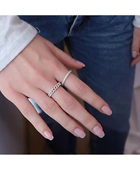 The Lovery Triple Row Cz Band Sterling Silver