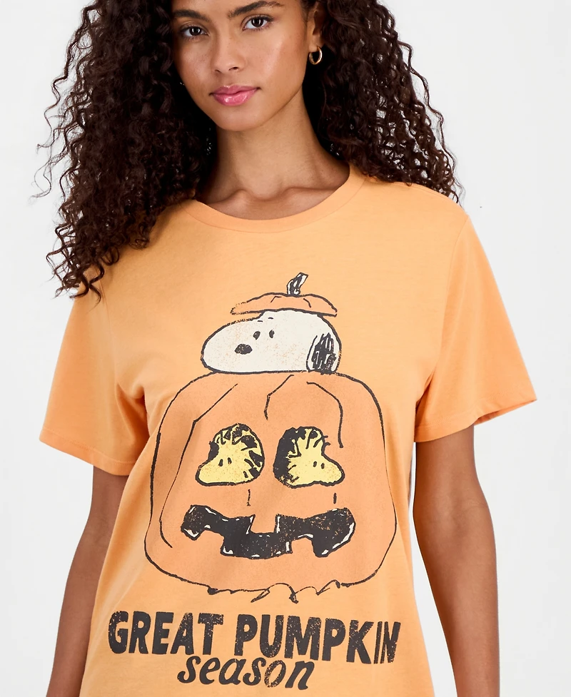 Grayson Threads, The Label Juniors' Snoopy Pumpkin Graphic-Print T-Shirt
