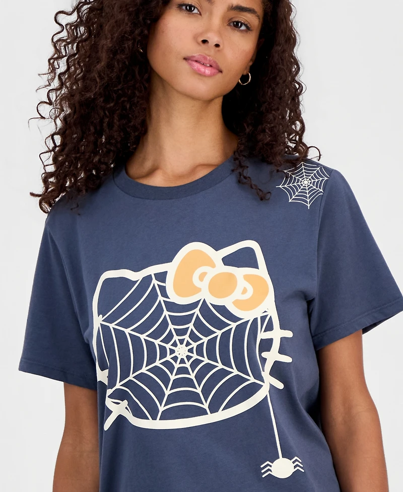Grayson Threads, The Label Juniors' Hello Kitty Spiderweb Graphic-Print T-Shirt