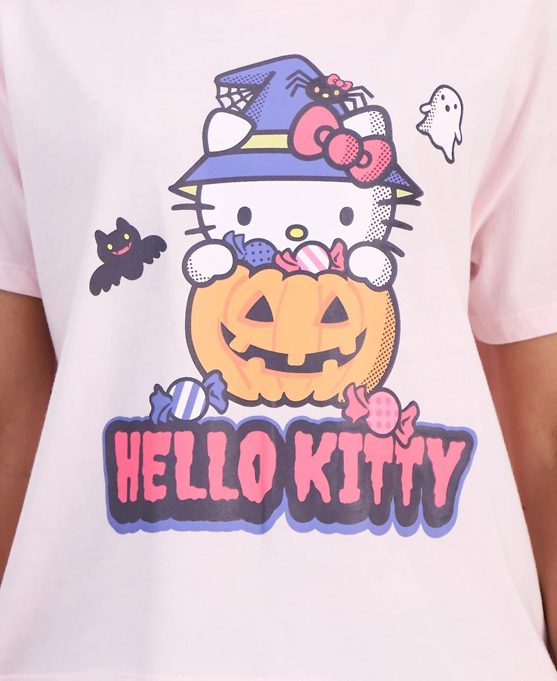 Grayson Threads, The Label Juniors' Hello Kitty Pumpkin Graphic-Print T-Shirt