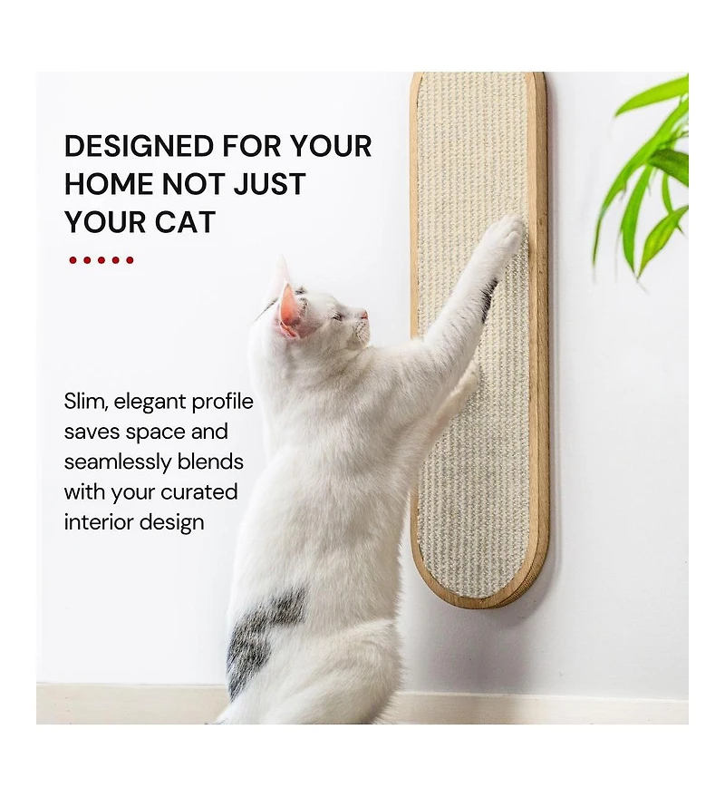 Aronkl Wall Mounted Cat Scratcher Sisal Vertical Board Double Sided Adjustable Height Anti Slip Floor Use