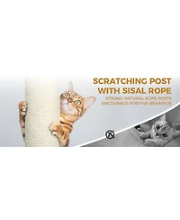 Streamdale Furniture 84.6" Multi-Level Cat Tree Tower with Condos, Scratching Posts, and Hammocks