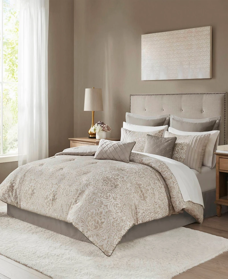 Madison Park Emilia Jacquard 12-Pc. Comforter Set, California King