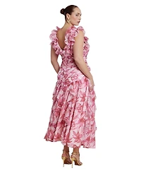 Eloquii Women's Plus Ruffle Detail Maxi Dress
