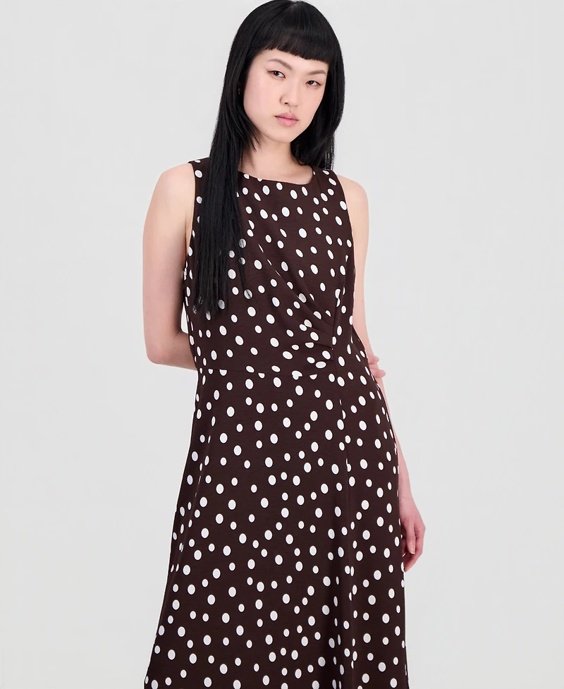 Connected Women's Printed Side-Shirred Fit & Flare Dress