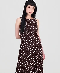 Connected Women's Printed Side-Shirred Fit & Flare Dress
