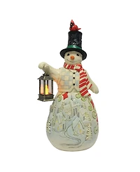Jim Shore Heartwood Creek Statue Snowman with Led Candle
