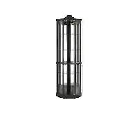 sumyeg Lighted Glass Display Cabinet Corner Curio with Adjustable Shelves Carved