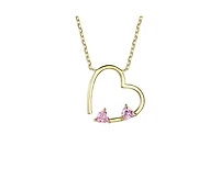 Genevive Timeless 14k Gold Plated Cz Open Heart Layering Necklace