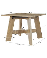Tribesigns 39.37" Square Dining Table for 4, Small Wood Kitchen Table