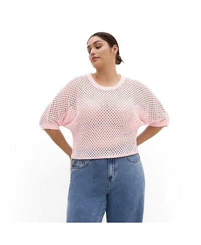 City Chic Women's Chi Crochet Knit Top