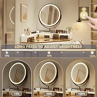 Vlsrka Corner Vanity with Mirror and Lights