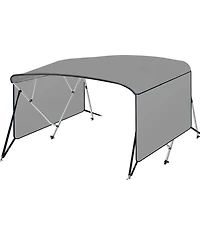 Homfan 8' L 73"-96" W Boat Bimini Top, 4 Bow Aluminum Alloy Frame with 600D Uv-Proof Fabric