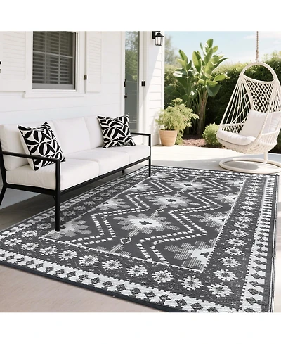 gaomon Outdoor Rug 8 x 10, Reversible Waterproof Plastic Straw Patio Mat, Portable Rv Camping Porch Deck Garden Picnic Rug
