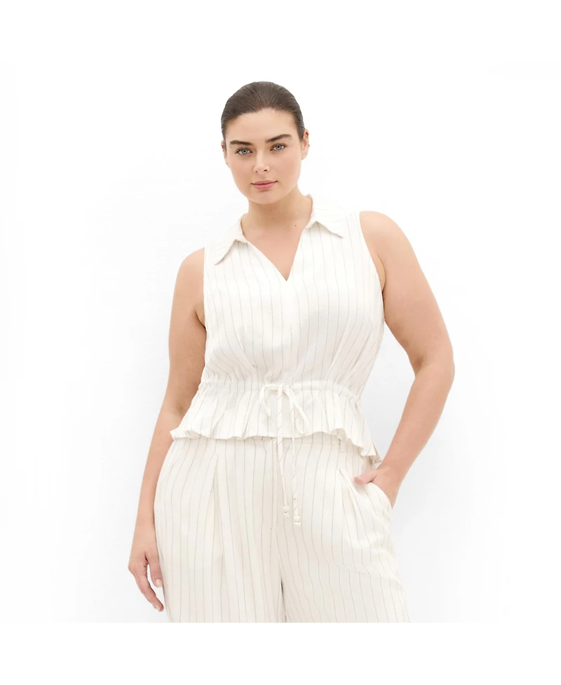 City Chic Women's Eva Stripe Relaxed Vest
