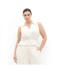 City Chic Women's Eva Stripe Relaxed Vest
