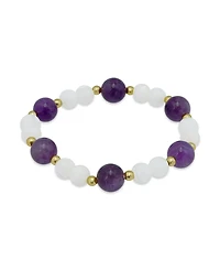 Macy's 14k Gold-Plated Over Brass Imitation Pearl Beads Stretch Bracelet