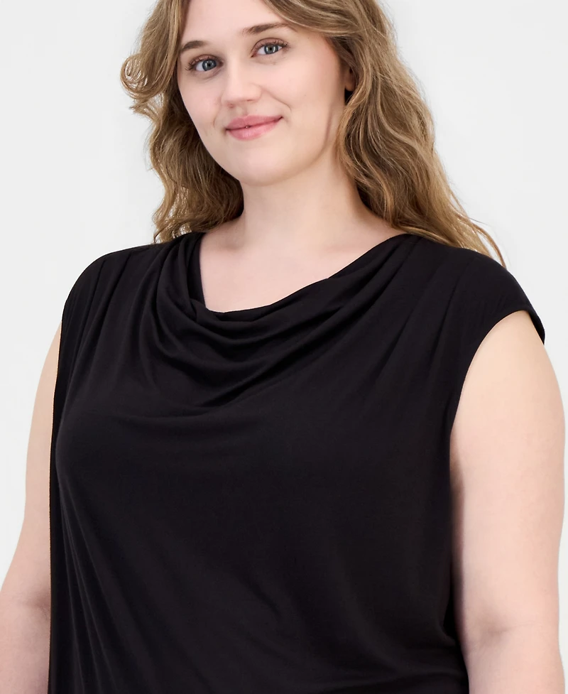 Anne Klein Plus Cowl-Neck Sleeveless Top