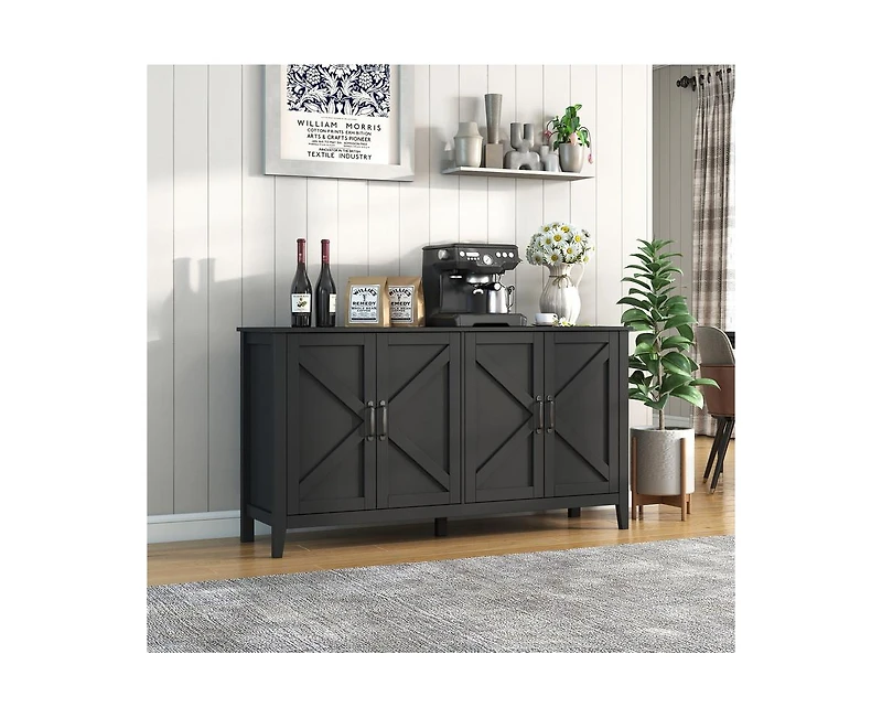 Modern White 5 Drawer Dresser Bathrooom Cabinet Ample Storage Wide Chest of Drawers