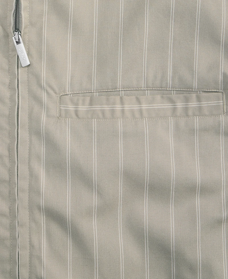 Alfani Men's Zip Front Striped Long-Sleeve Shirt, Macy's Exclusive - Double Stripe