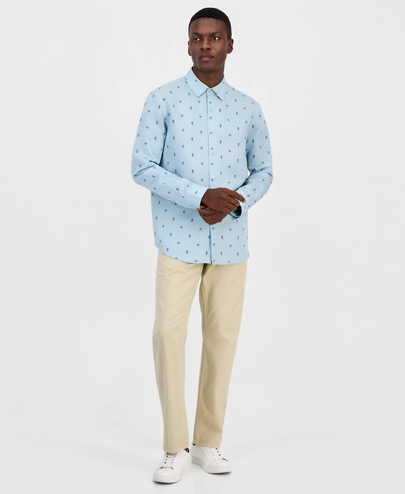 Alfani Men's Spaced Geometric Long-Sleeve Woven Shirt, Macy's Exclusive - Siimple Geo