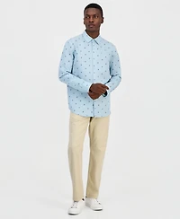 Alfani Men's Spaced Geometric Long-Sleeve Woven Shirt, Macy's Exclusive - Siimple Geo