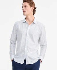 Alfani Men's Edge Tech Long-Sleeve Shirt, Macy's Exclusive - Stripe