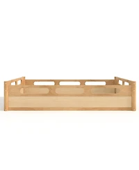 Streamdale Furniture Queen Platform Bed with Guardrails, Low Profile, No Box Spring Needed