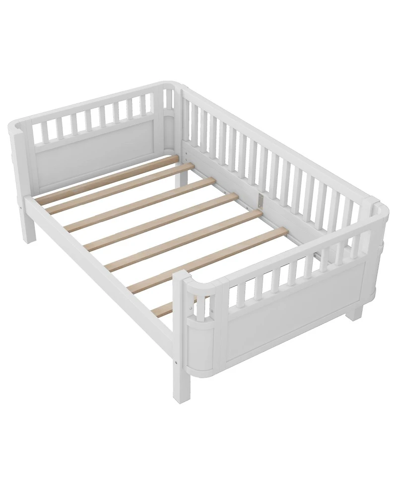 Streamdale Furniture Wood Low Profile Twin Platform Bed with Rails