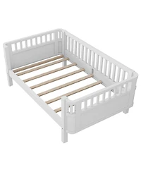 Streamdale Furniture Wood Low Profile Twin Platform Bed with Rails
