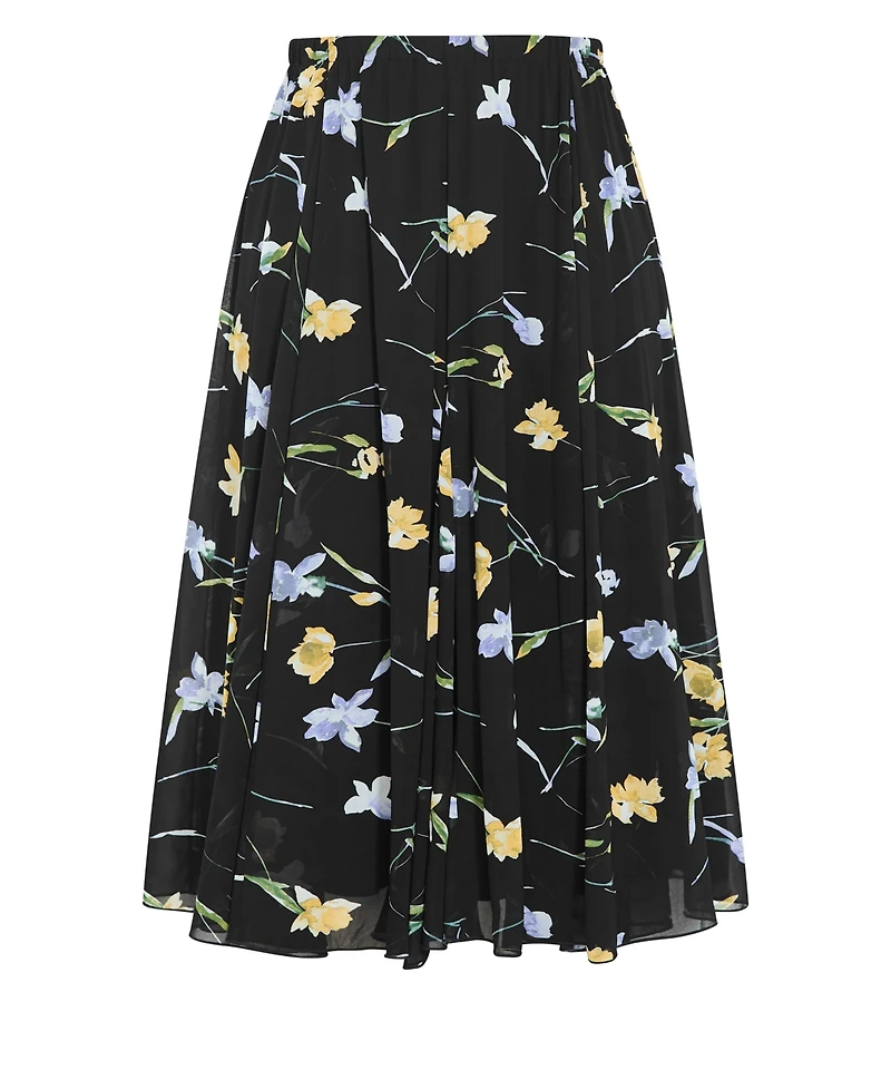 City Chic Plus Serene Petal Print Skirt
