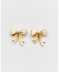 Fable England Gold Forget Me Not Bow Stud Earrings
