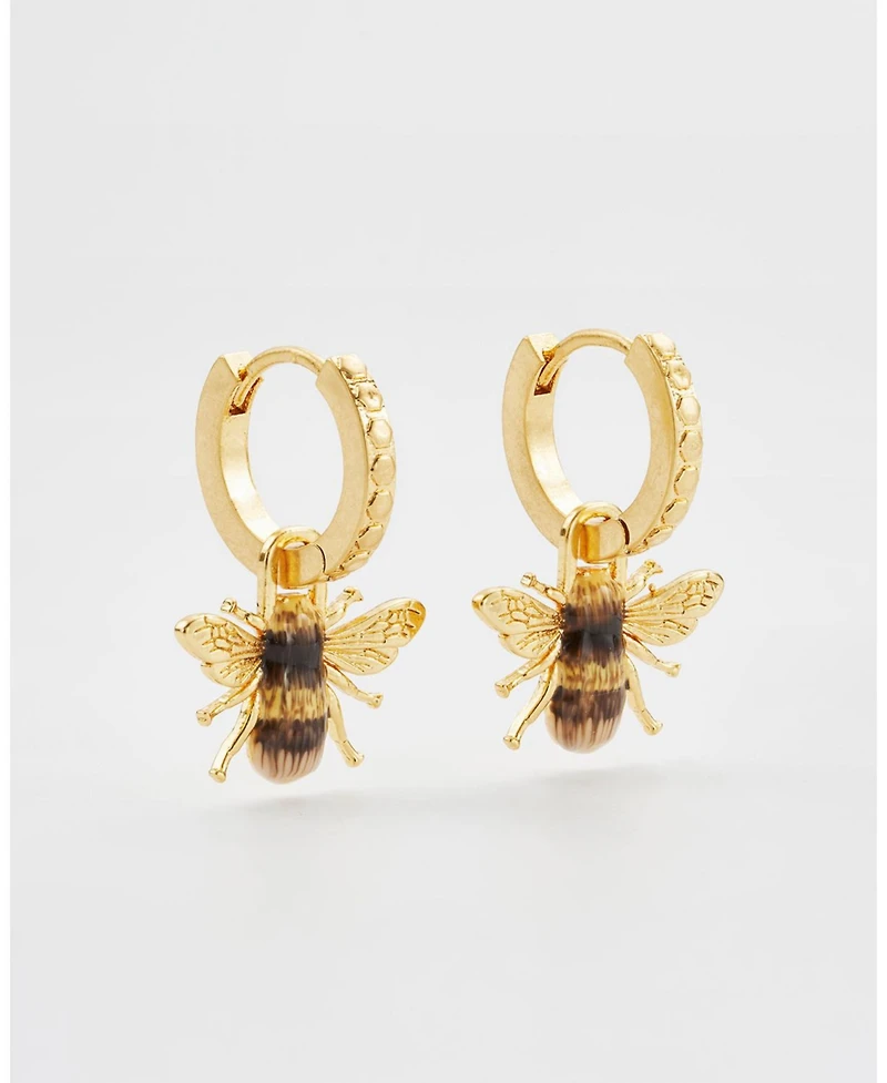 Fable England Honey Bee Huggie Earrings