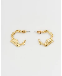 Fable England Peter Rabbit Jumping Clover Hoop Earrings