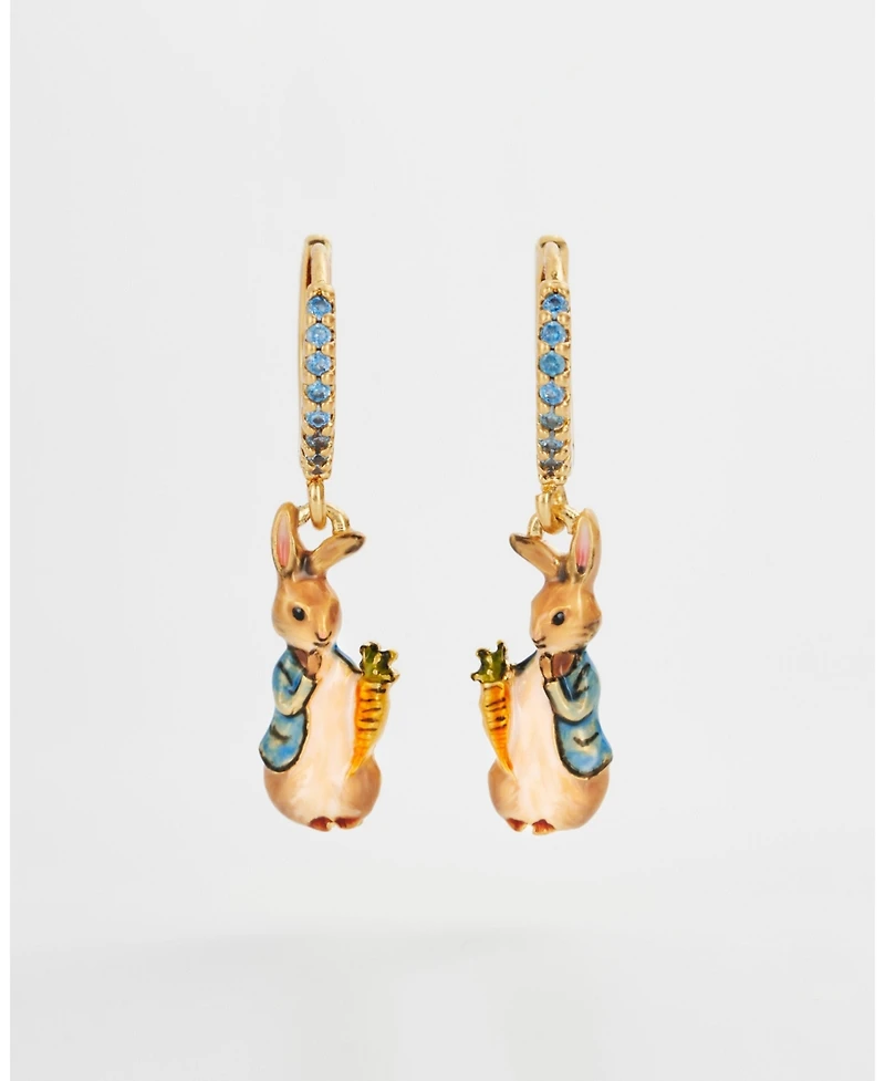 Fable England Peter Rabbit Carrot Charm Huggie Earrings