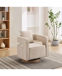 Streamdale Furniture Modern Swivel Accent Chair with Weathered Base