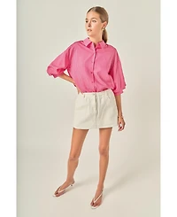 English Factory Women's Striped Ballon Sleeves Shirt