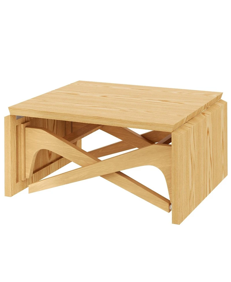 Streamdale Furniture 2-in-1 Expandable Wood Transformer Coffee Table