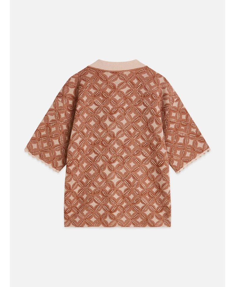 Scotch & Soda Women's and Tops Tees Jacquard Knitted Short-Sleeve Shirt, Rose Dust, X-Large