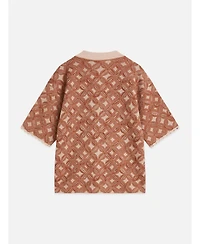 Scotch & Soda Women's and Tops Tees Jacquard Knitted Short-Sleeve Shirt, Rose Dust, X-Large