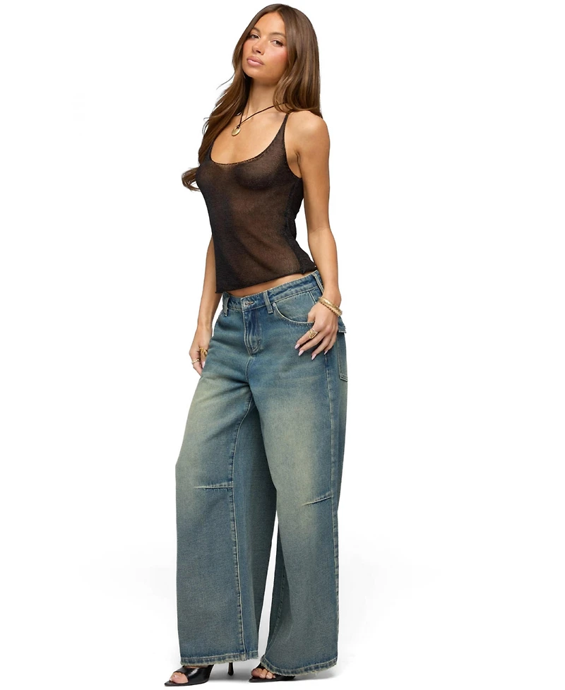 Edikted Women's Meena Shiny Knit Tank Top