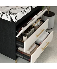 Sillysis Freestanding Bathroom Vanity with Sintered Stone Top, Ceramic Sink, Soft-Close Drawers, Modern Storage Cabinet-Sillysis