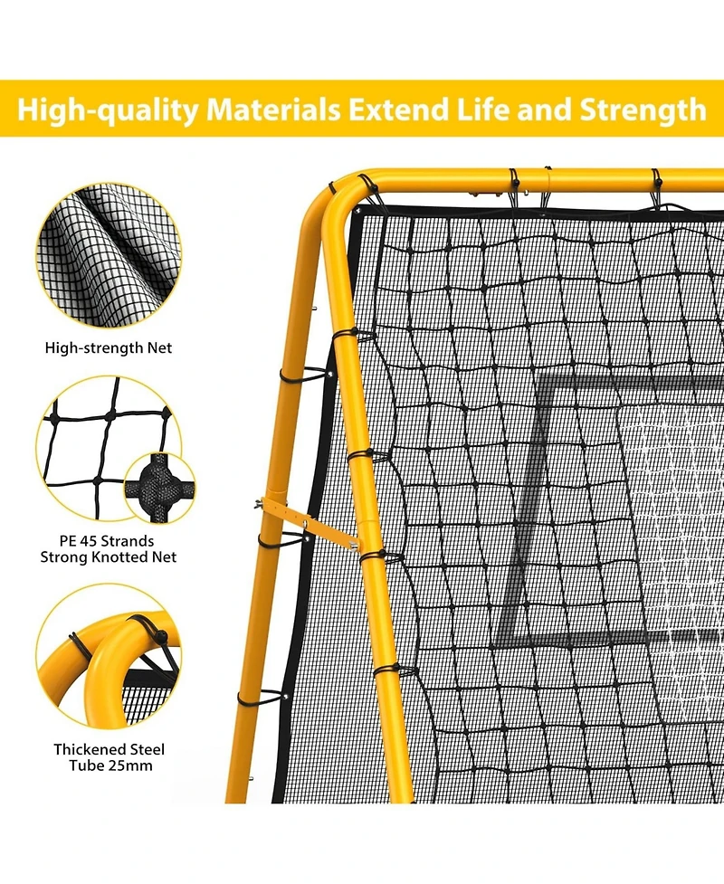 Xo Adjustable Soccer Rebounder Net 6x4 Ft, Double-Sided Trainer with Steel Frame, Easy Setup Soccer Practice Net
