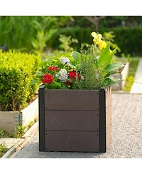Xo Wood Raised Garden Bed , Outdoor Planter Box with Bottom, Elevated Garden Bed for Vegetables, Flowers, Patio